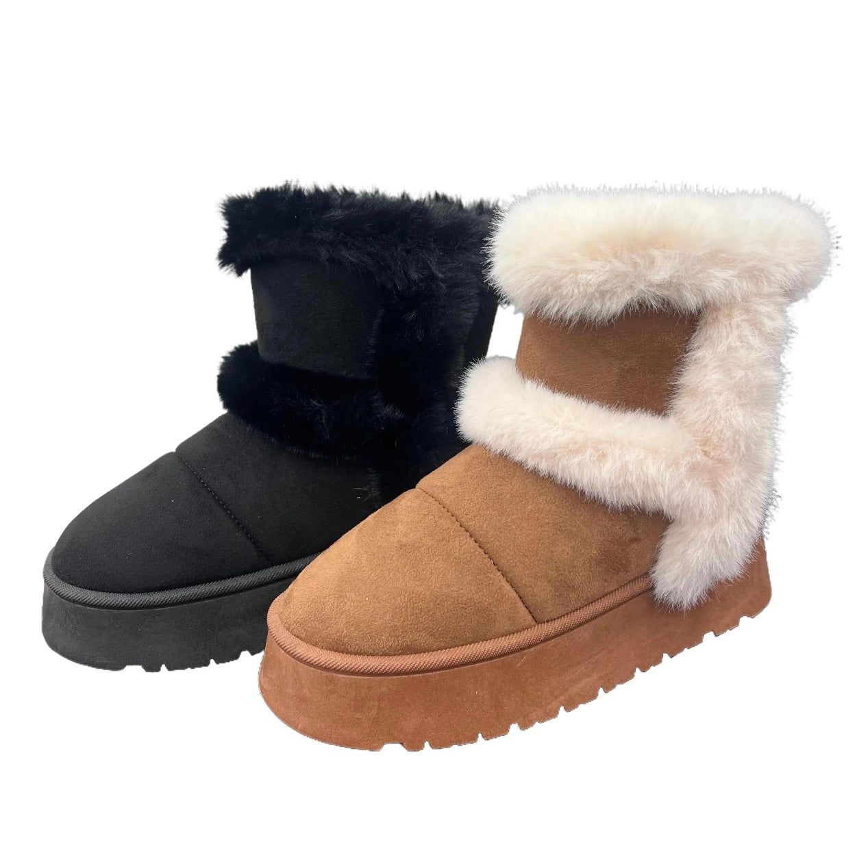 PLATFORM ANKLE BOOT WITH FLUFFY DETAIL OAKLEE-29