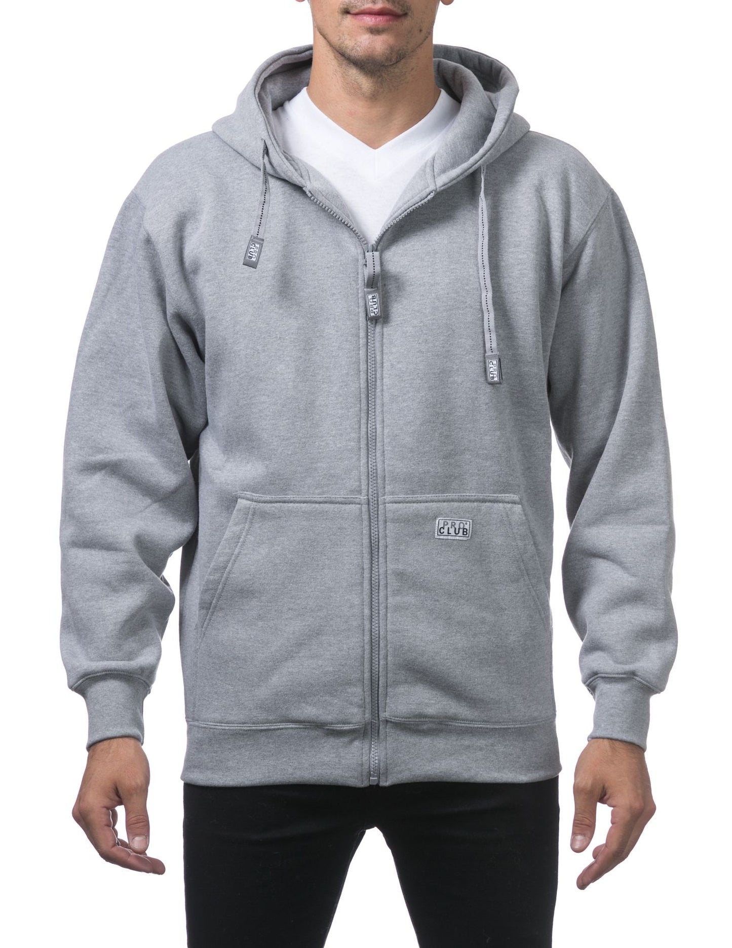 PRO CLUB MENS HEAVYWEIGHT FULL ZIP FLEECE HOODIE