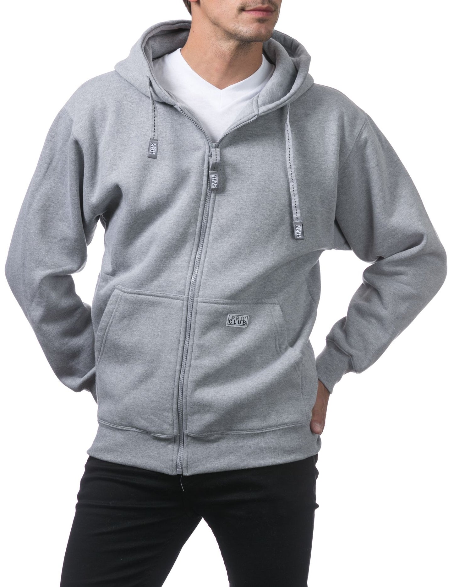 PRO CLUB MENS HEAVYWEIGHT FULL ZIP FLEECE HOODIE