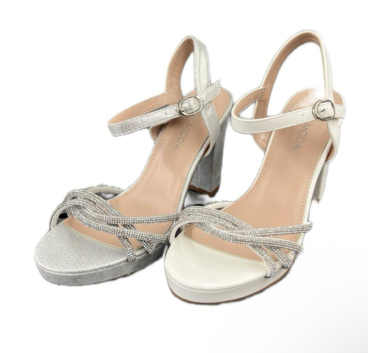 BLOCK HEEL WITH RHINESTONE TOE BAND ASIA-32