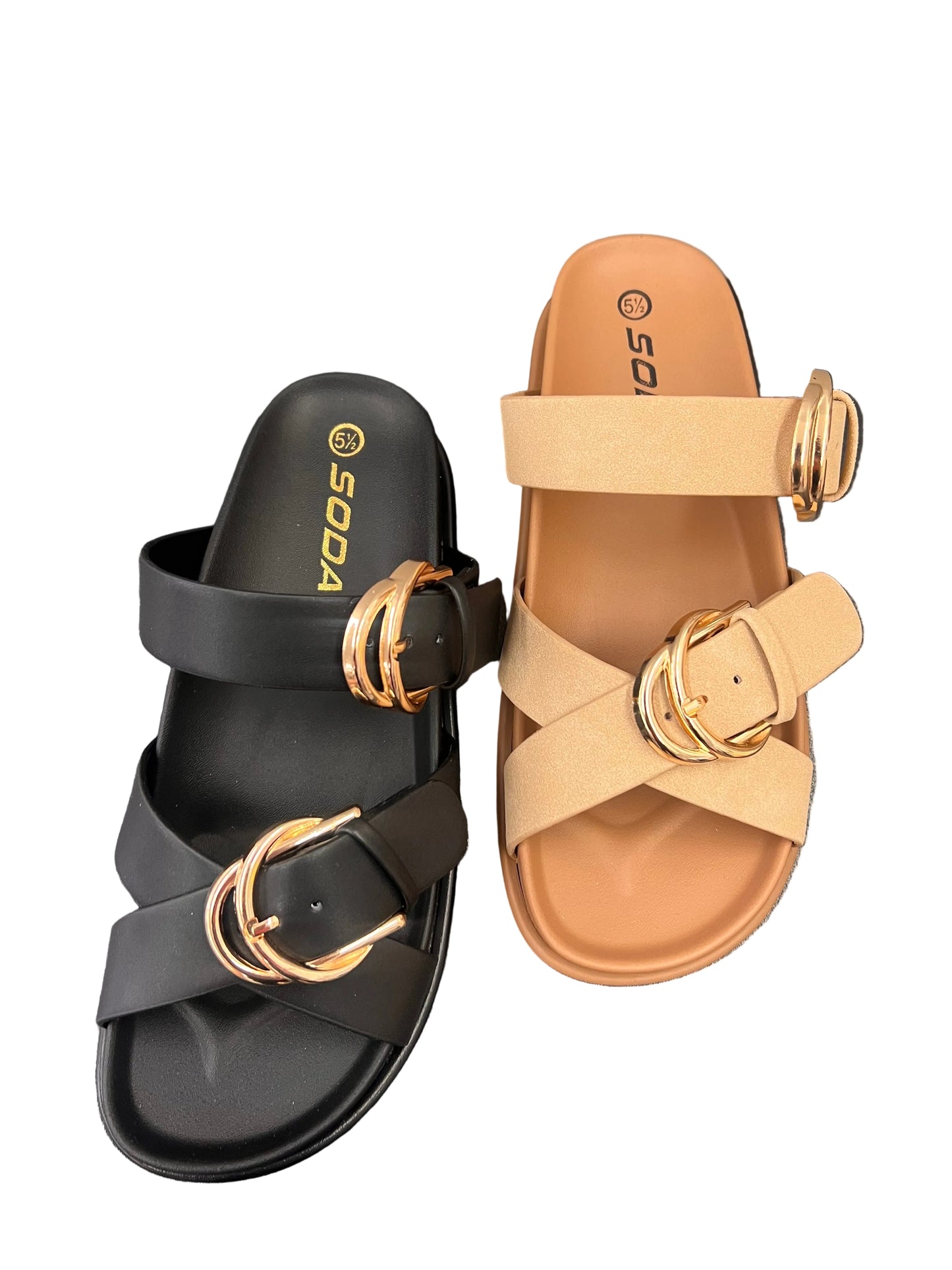 CASUAL SLIDE SANDAL WITH SIDE BUCKLE ONZOW-S