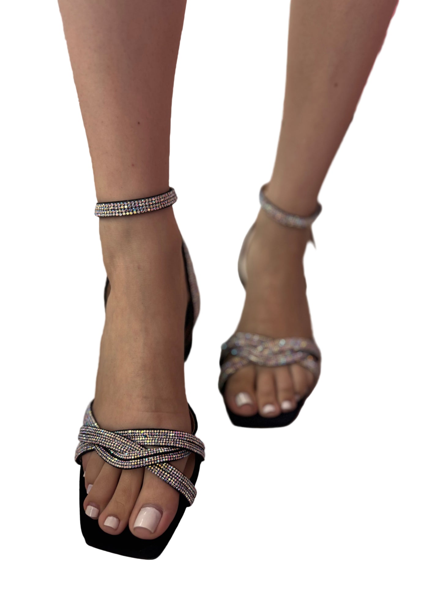 BLOCK HEEL WITH RHINESTONE TOE BAND AYADA-8
