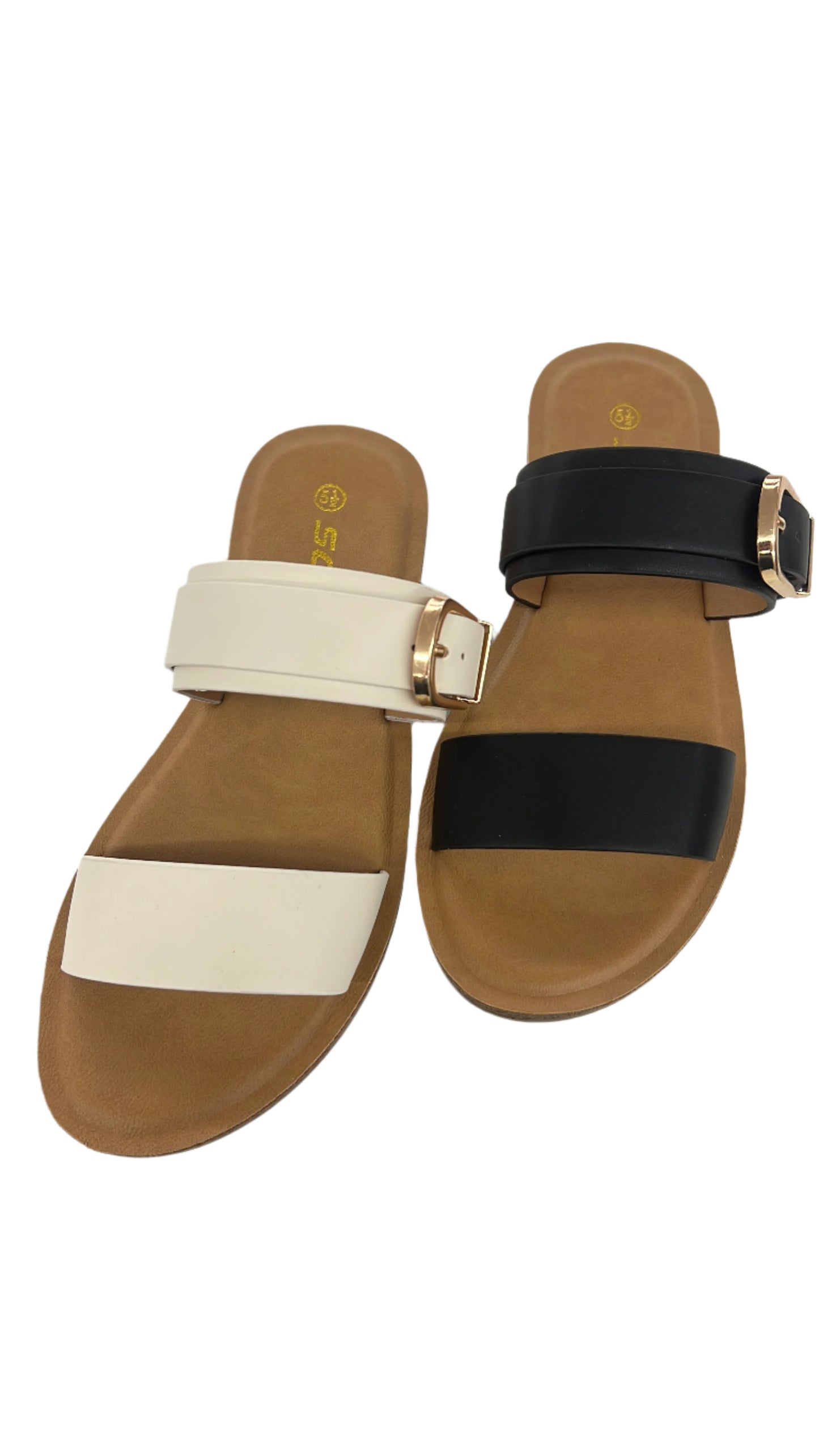 SLIDE SUMMER SANDAL WITH BUCKLE DETAIL INTENT-S