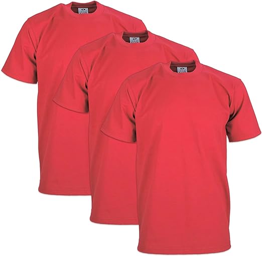 Pro Club Men's 3-Pack Heavyweight Cotton Short Sleeve Crew Neck T-Shirt