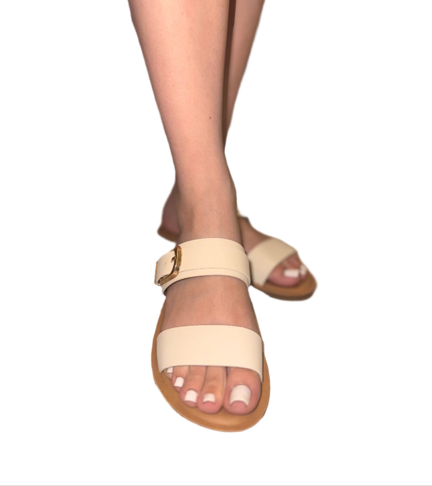 SLIDE SUMMER SANDAL WITH BUCKLE DETAIL INTENT-S