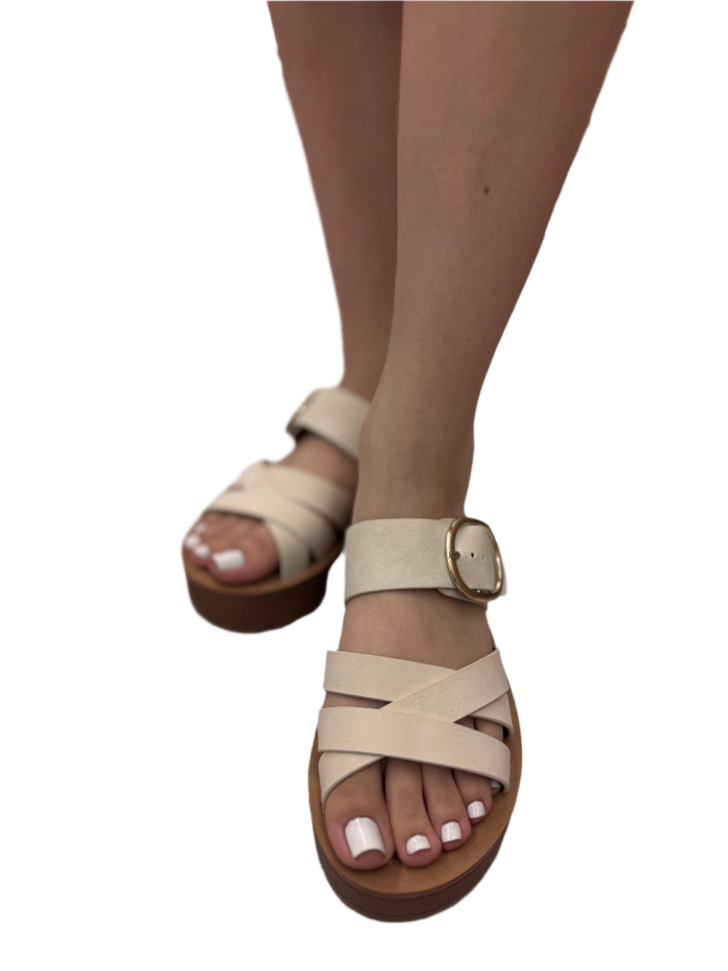LITTLE PLATFORM SLIDE SANDALWITH A BUCKLE RESTART-SI