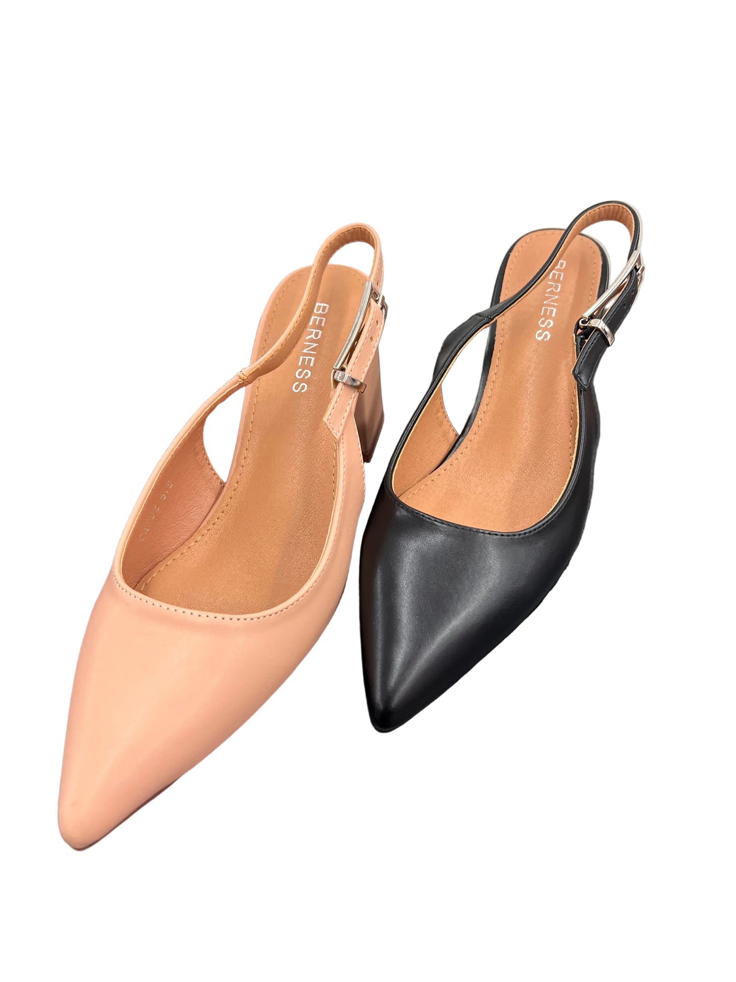 SIMPLE POINTED TOE BLOCK HEELWITHADJUSTABLE BUCKLE CAI02
