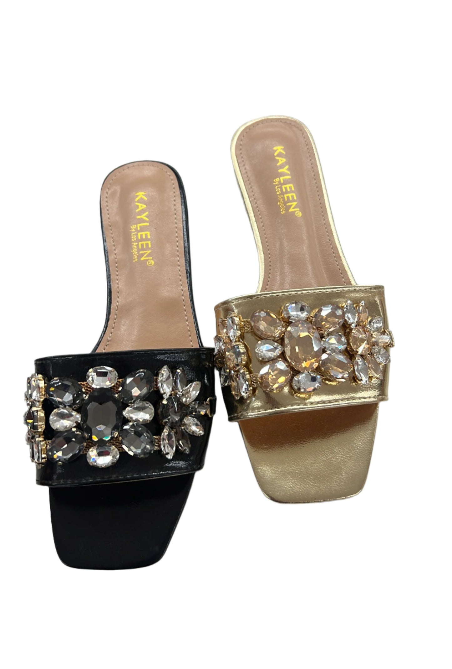 CHUNKY RHINESTONE BAND SLIDE SANDAL SUMMER-5