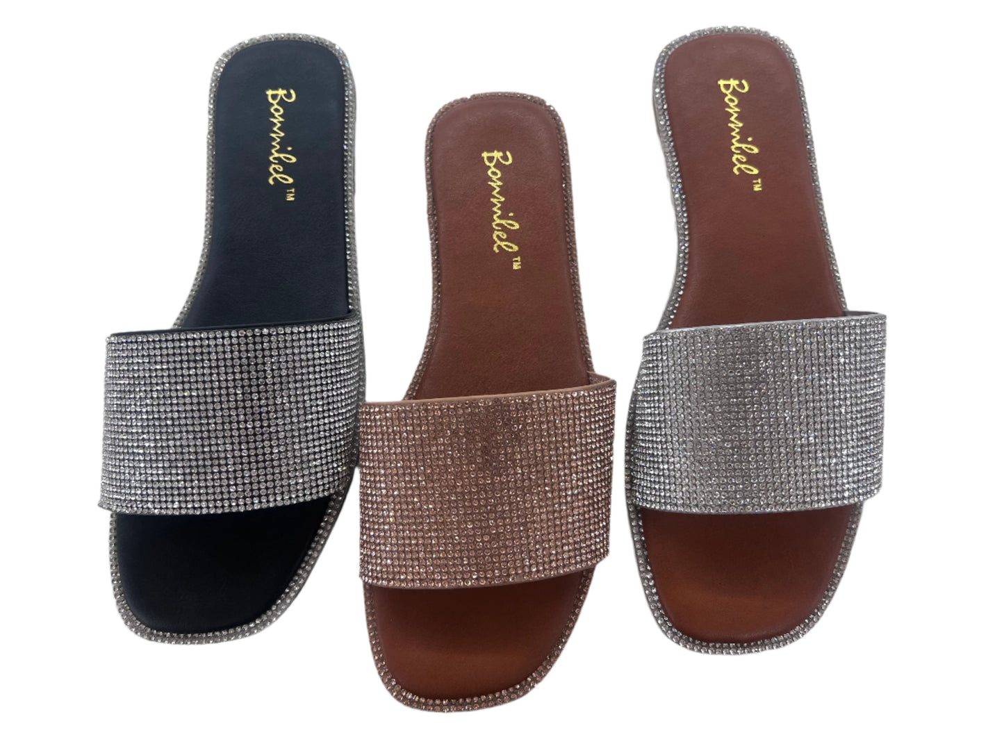 RHINESTONE BAND SLIDE SANDAL AMITA 3