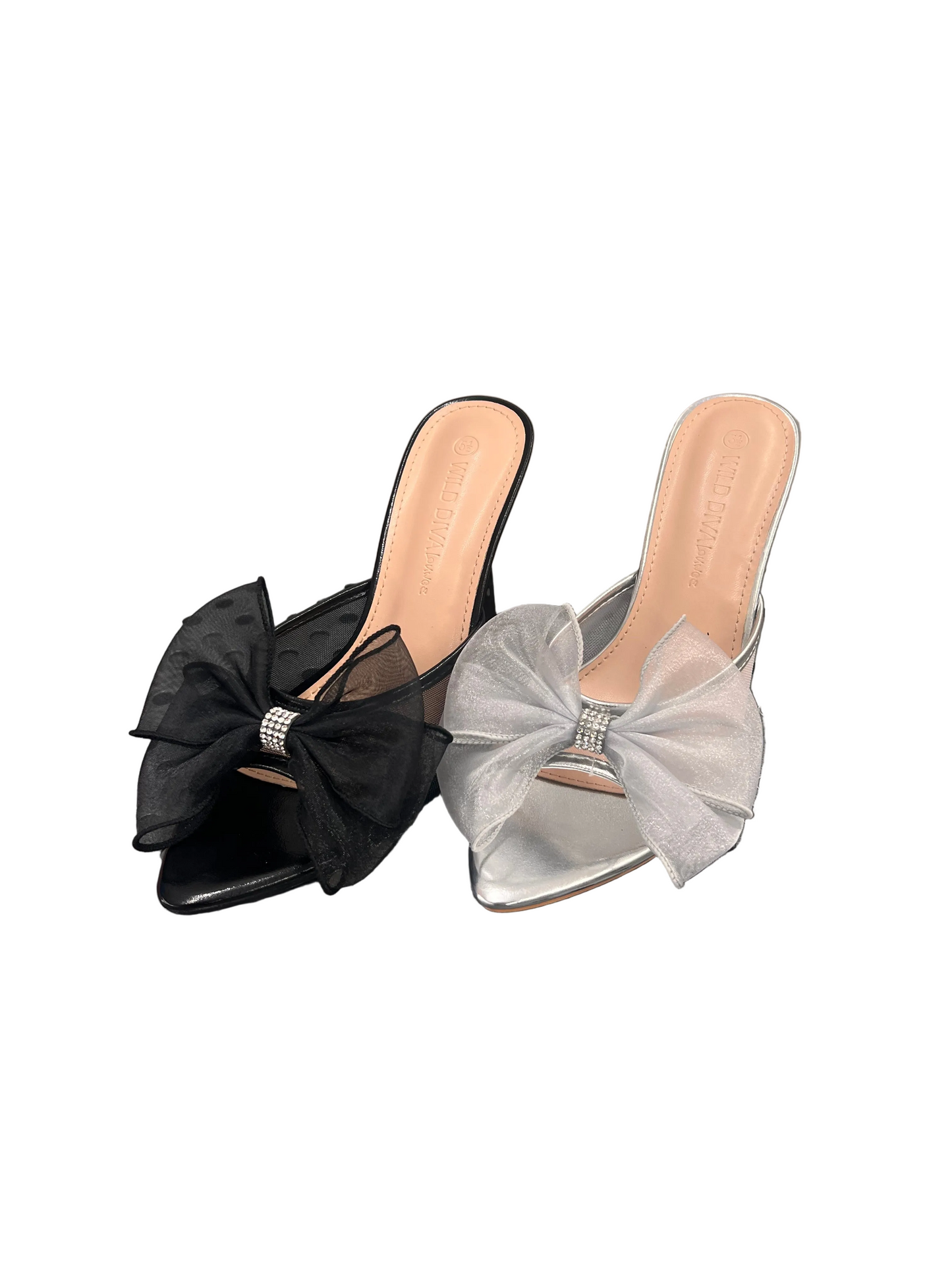 STILETTO SLIDE HEEL WITH BOW DETAIL CHILL-09