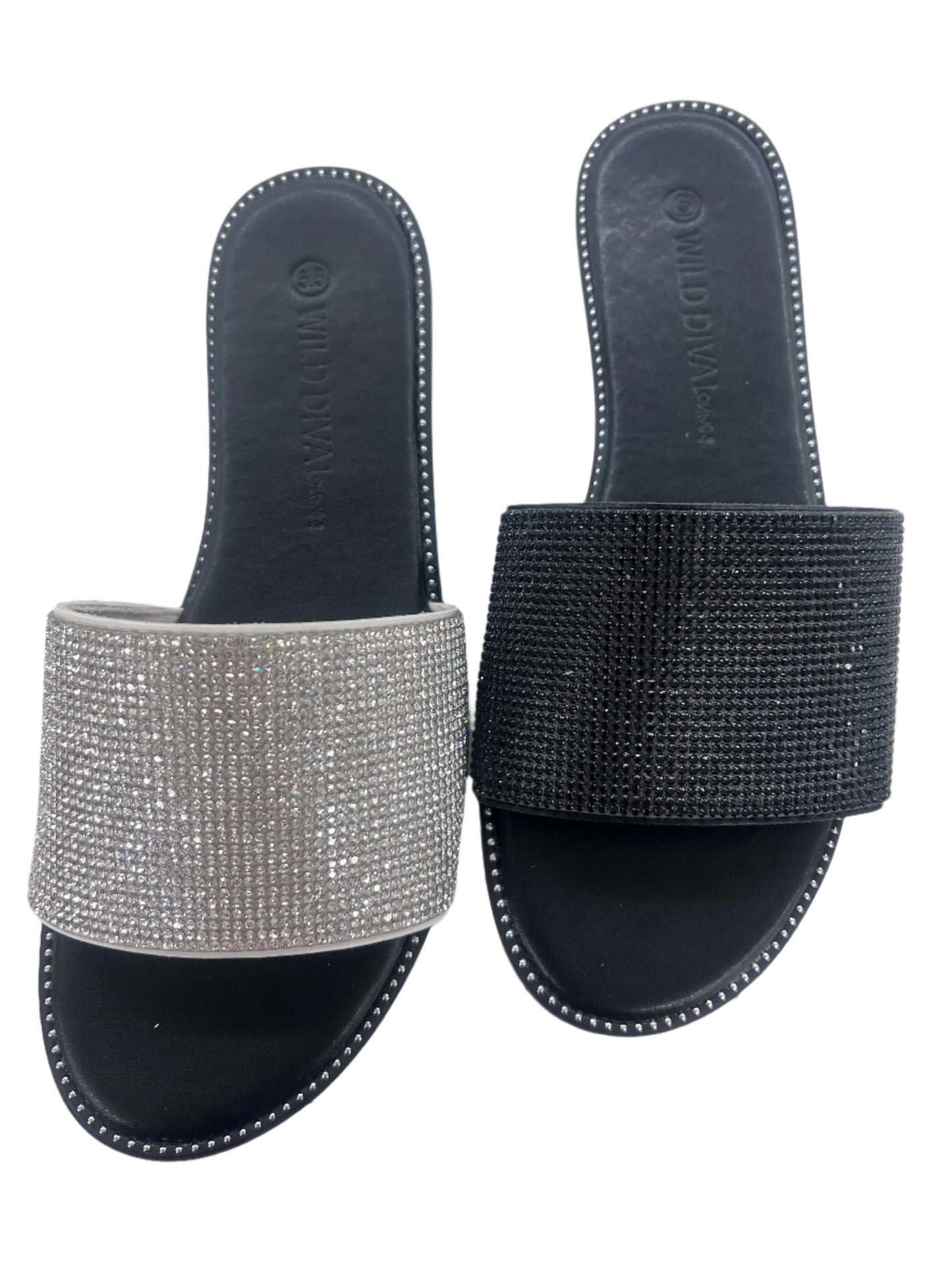 RHINESTONE SLIDE SANDAL SNOW-118