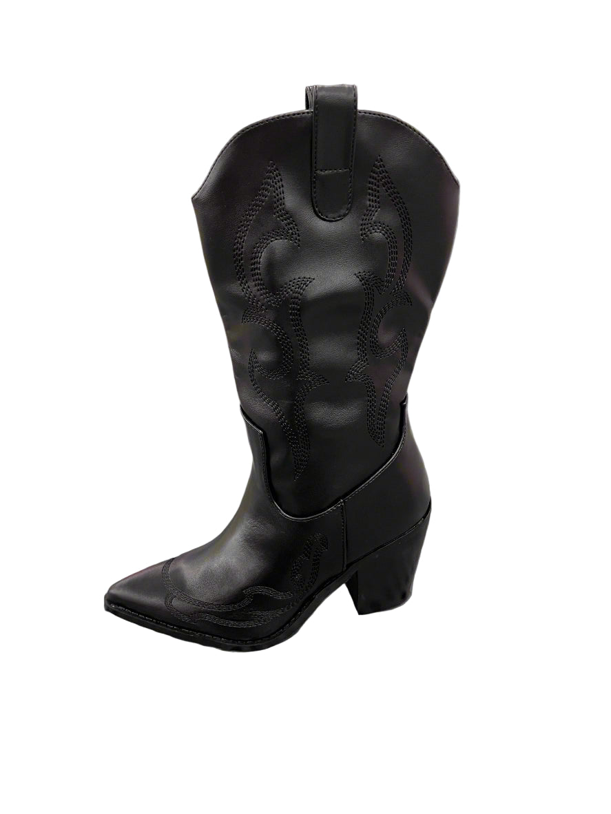 WESTERN BELOW THE KNEE BOOT WITH BLOCK HEEL MONTANA