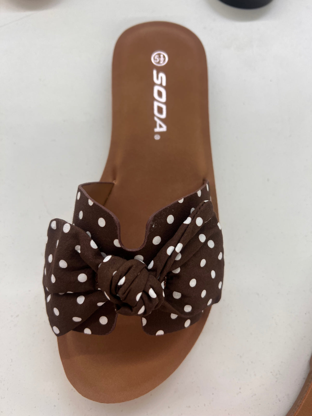 CUTE SLIDE SANDAL WITH BOW DETAIL ROAD
