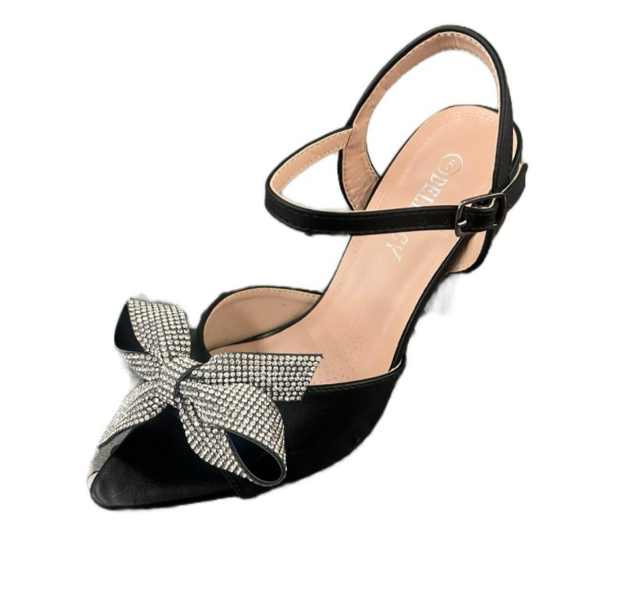 POINTED TOE STILETTO WITH RHINESTONE BOW JUDIE-22