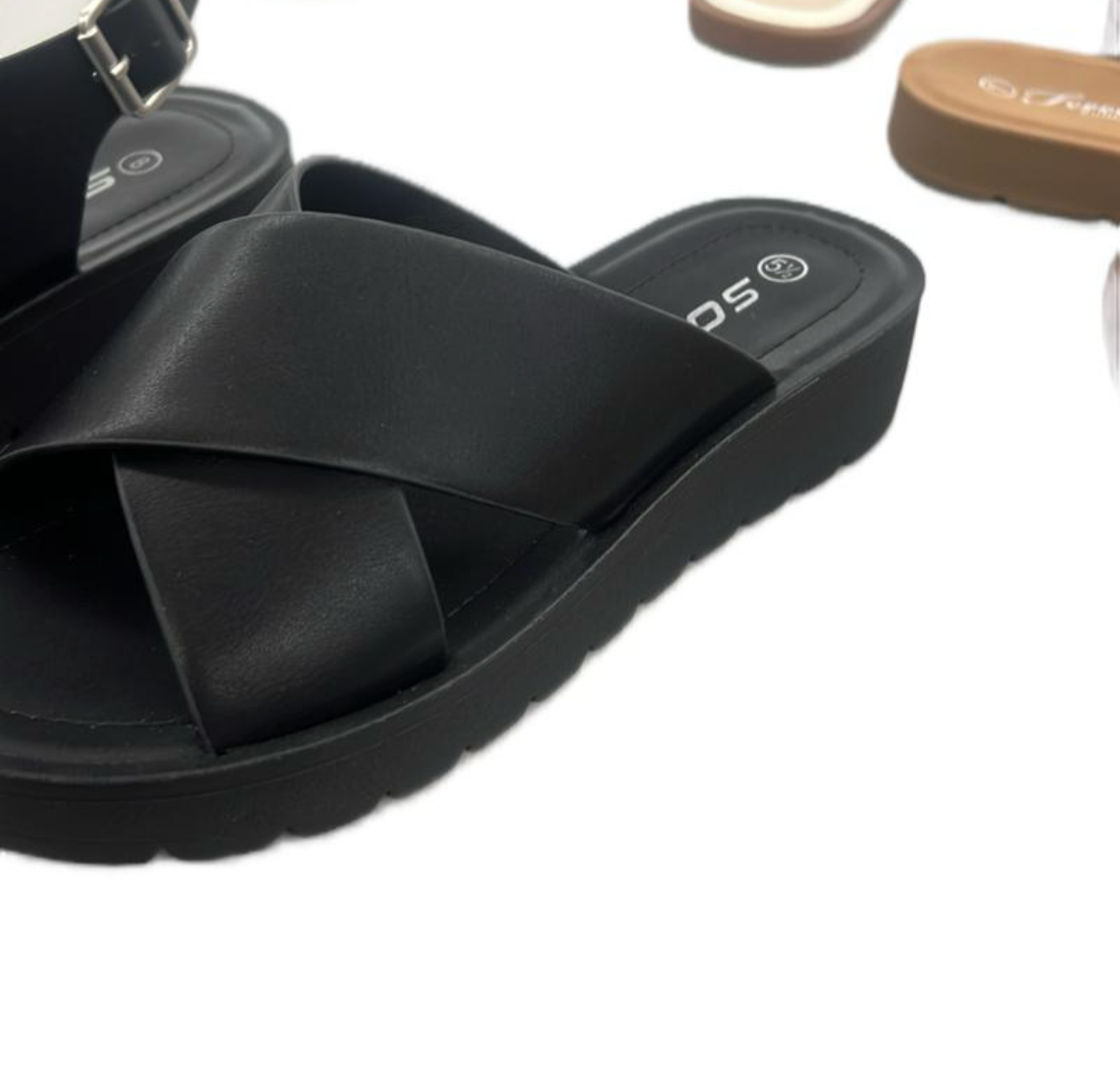 SIMPLE SLIDE SANDAL WITH CROSS BAND LUCY-S