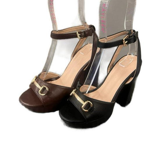 PLATFORM BLOCK HEEL WITH GOLD DETAIL ALICE-41