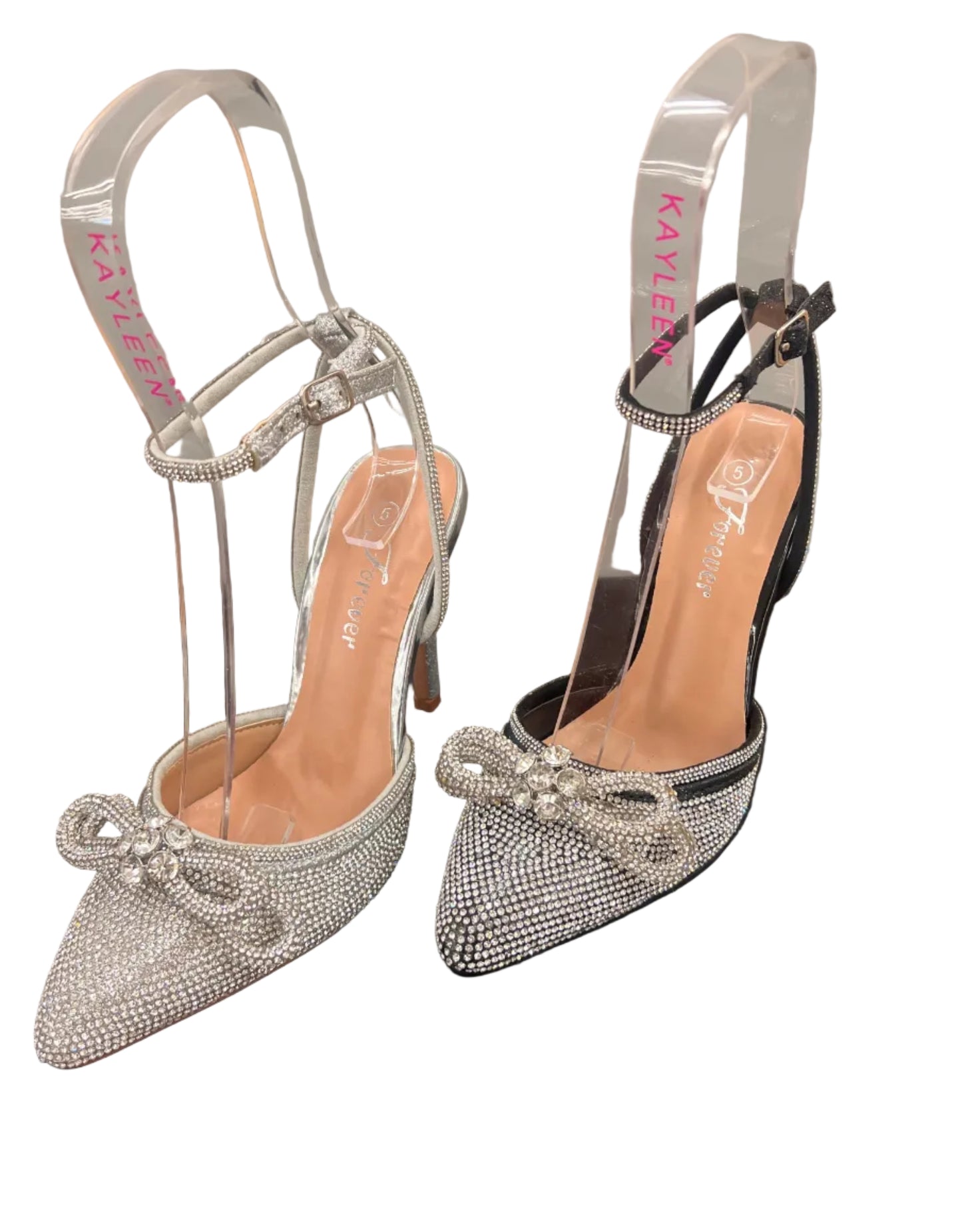 POINTED TOE STILETTO WITH PEARL BOW KNOT-23