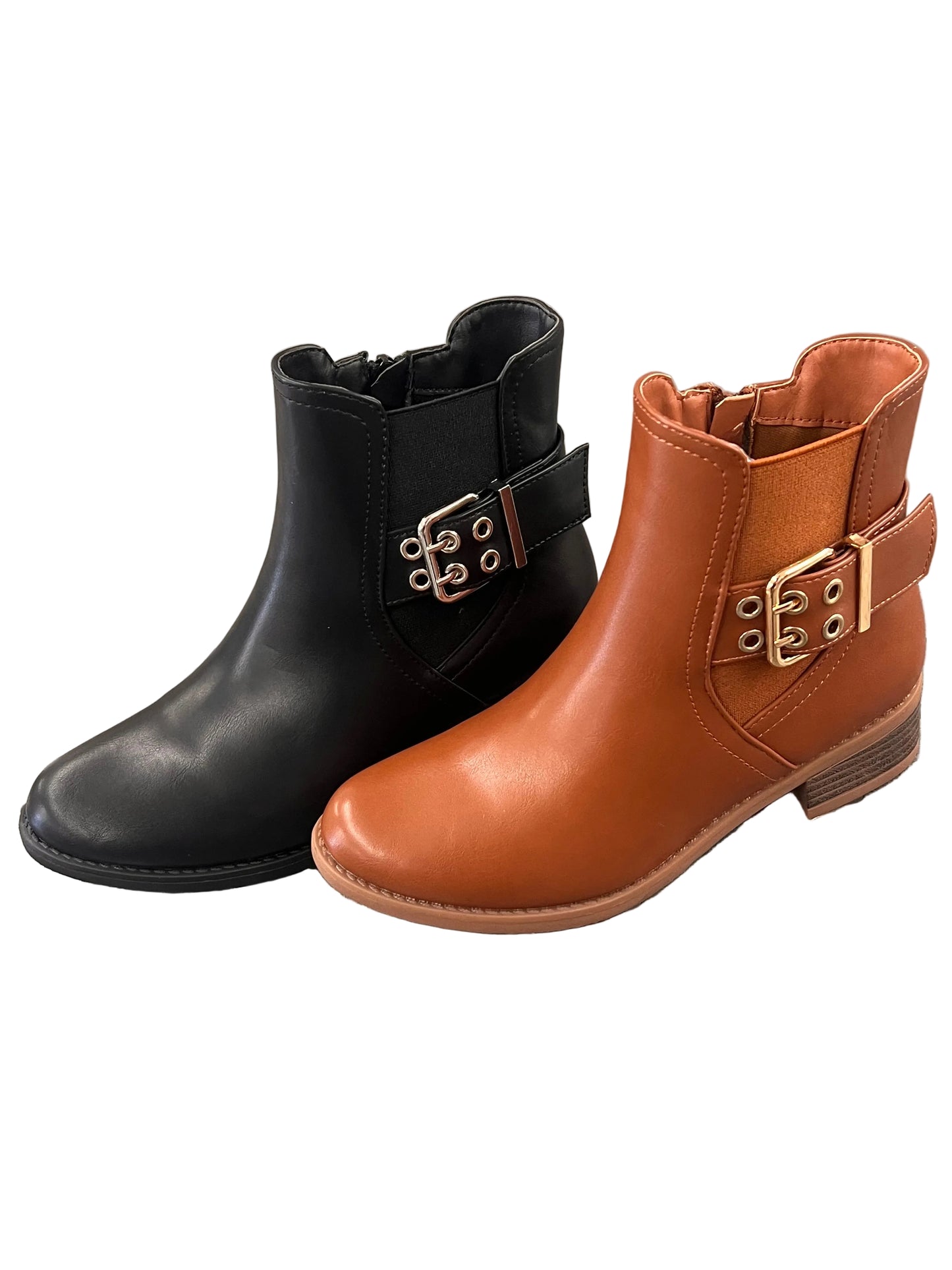 NO HEEL ANKLE BOOT WITH SIDE BUCKLE AND ELASTIC ALANA-48