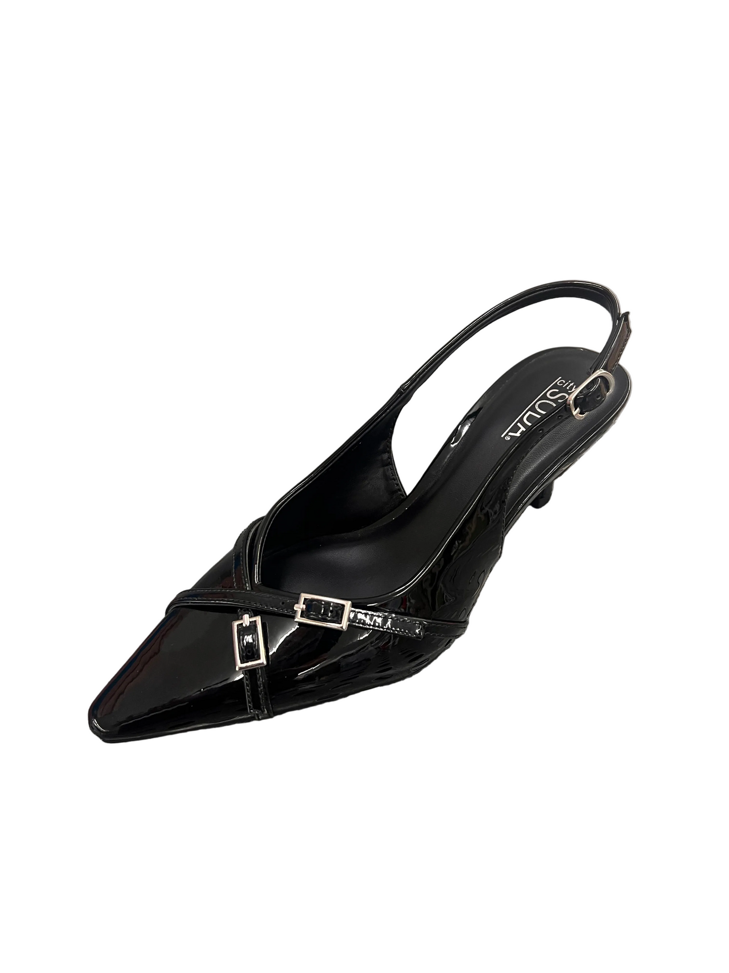 POINTED TOE BUCKLE KITTEN HEEL ARLETA-S