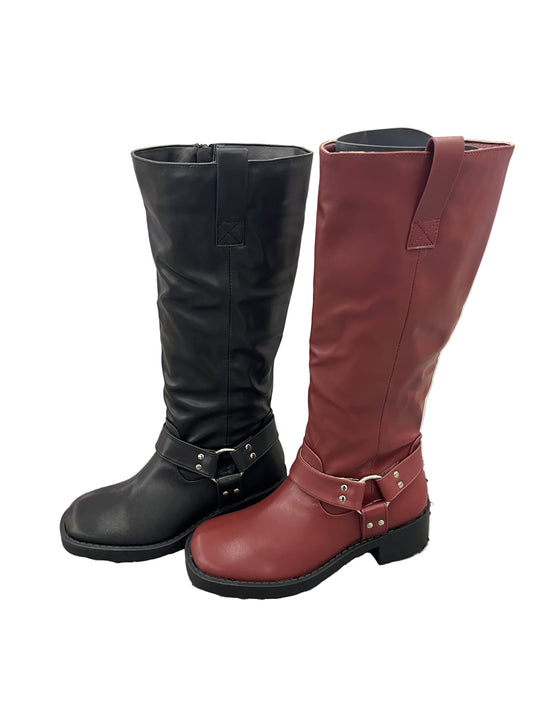 BELOW THE KNEE BOOT WITH SILVER RING DETAIL SPENCER