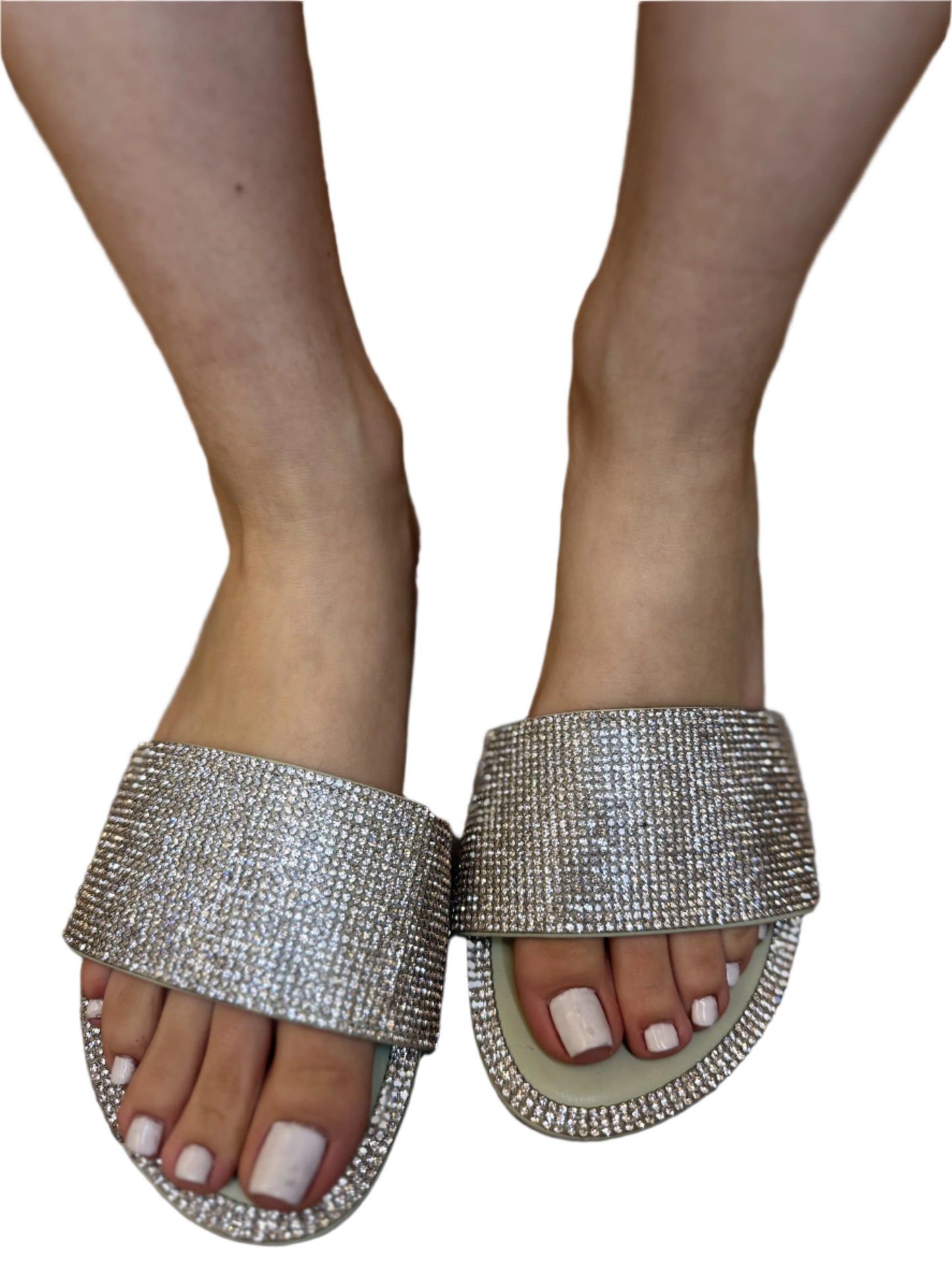 RHINESTONE BAND DETAIL SLIDE SANDAL HONEY62