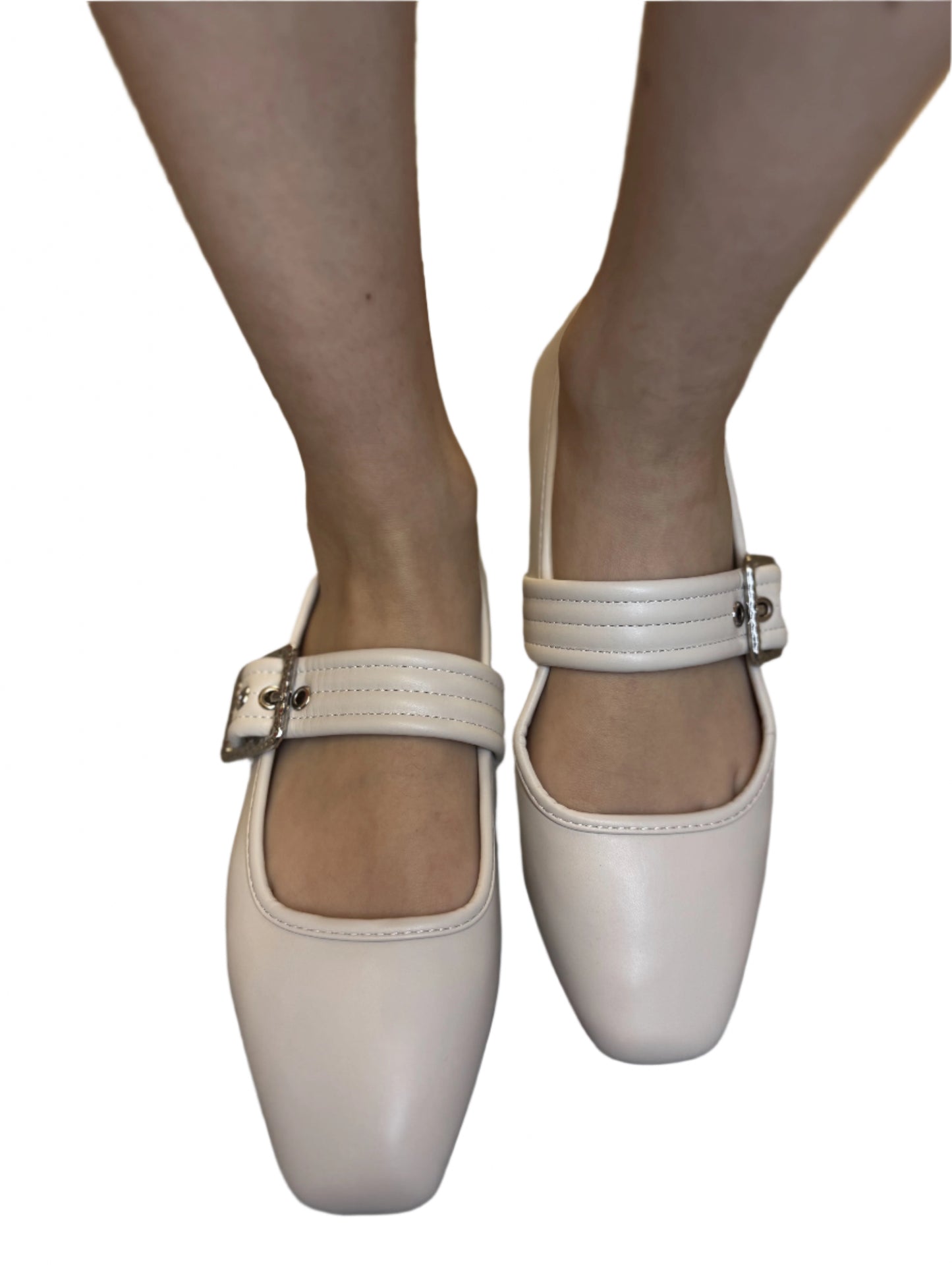 SQUARE TOE BALLET FLAT WITH BUCKLE DETAIL SPARROW-S