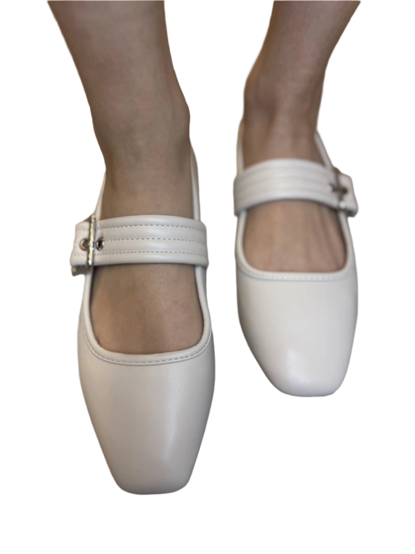 SQUARE TOE BALLET FLAT WITH BUCKLE DETAIL SPARROW-S