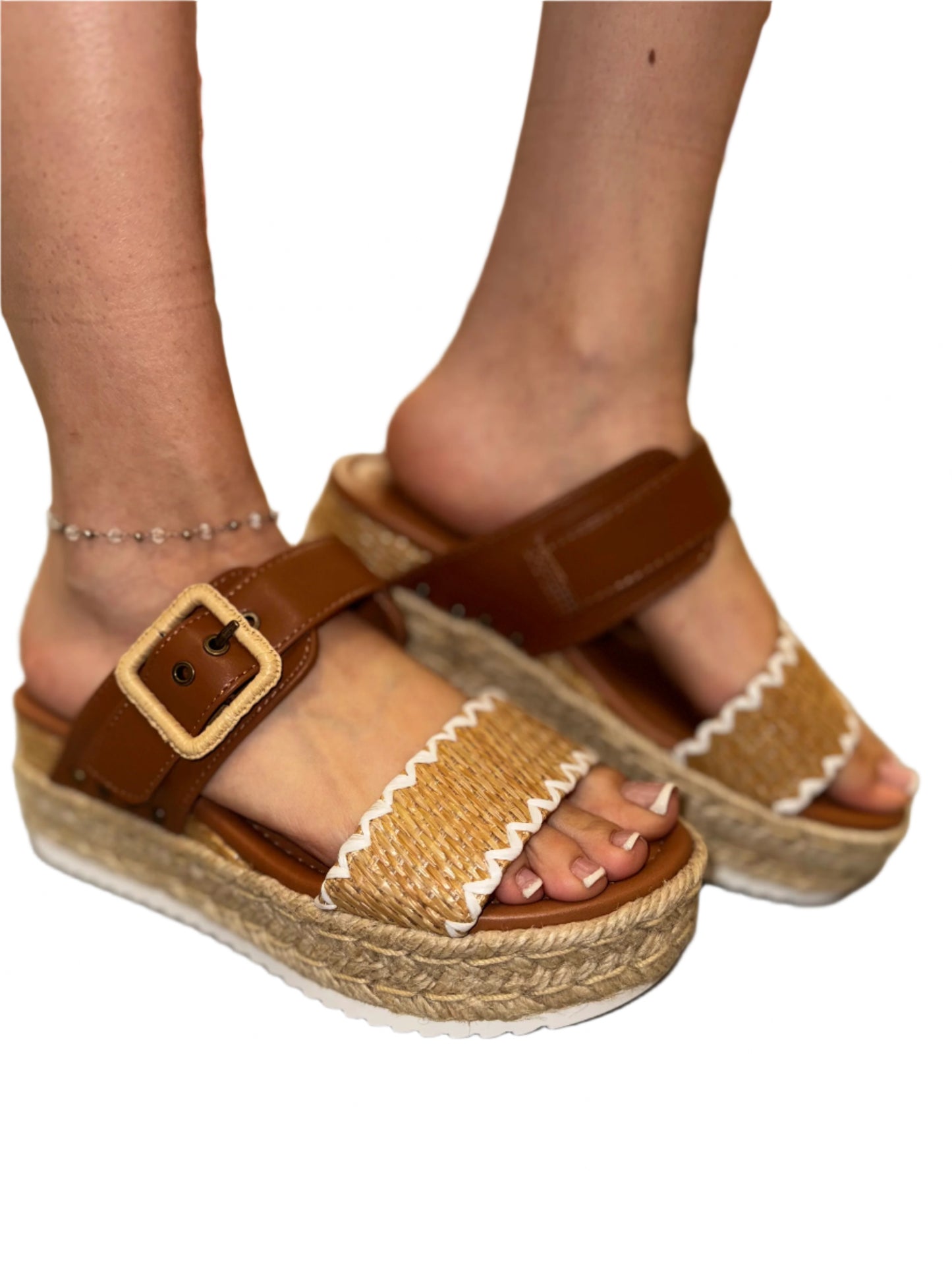 SUMMER WOVEN WEDGE HEEL WITH SIDE BUCKLE SAIL-S