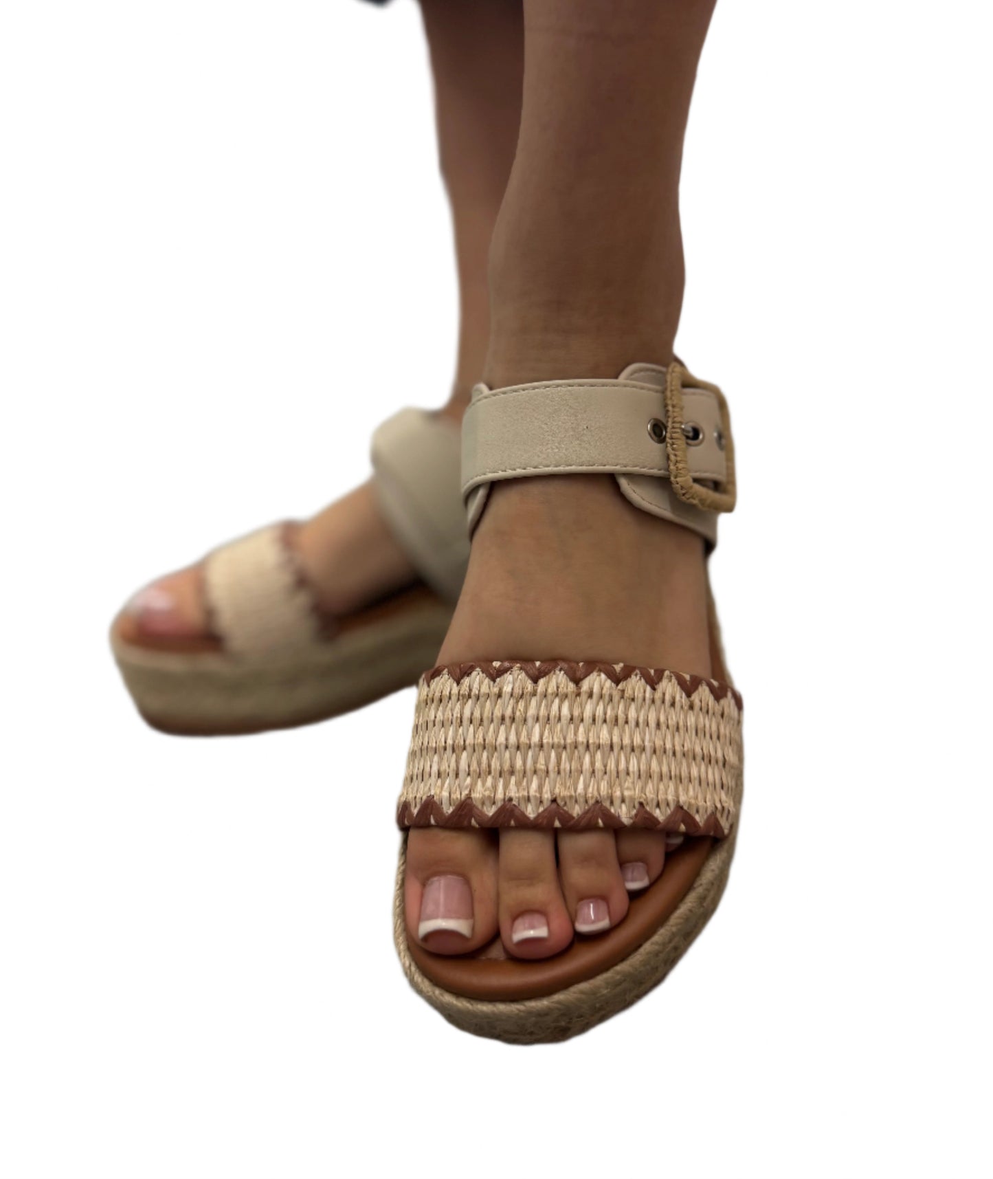 SUMMER WOVEN WEDGE HEEL WITH SIDE BUCKLE SAIL-S