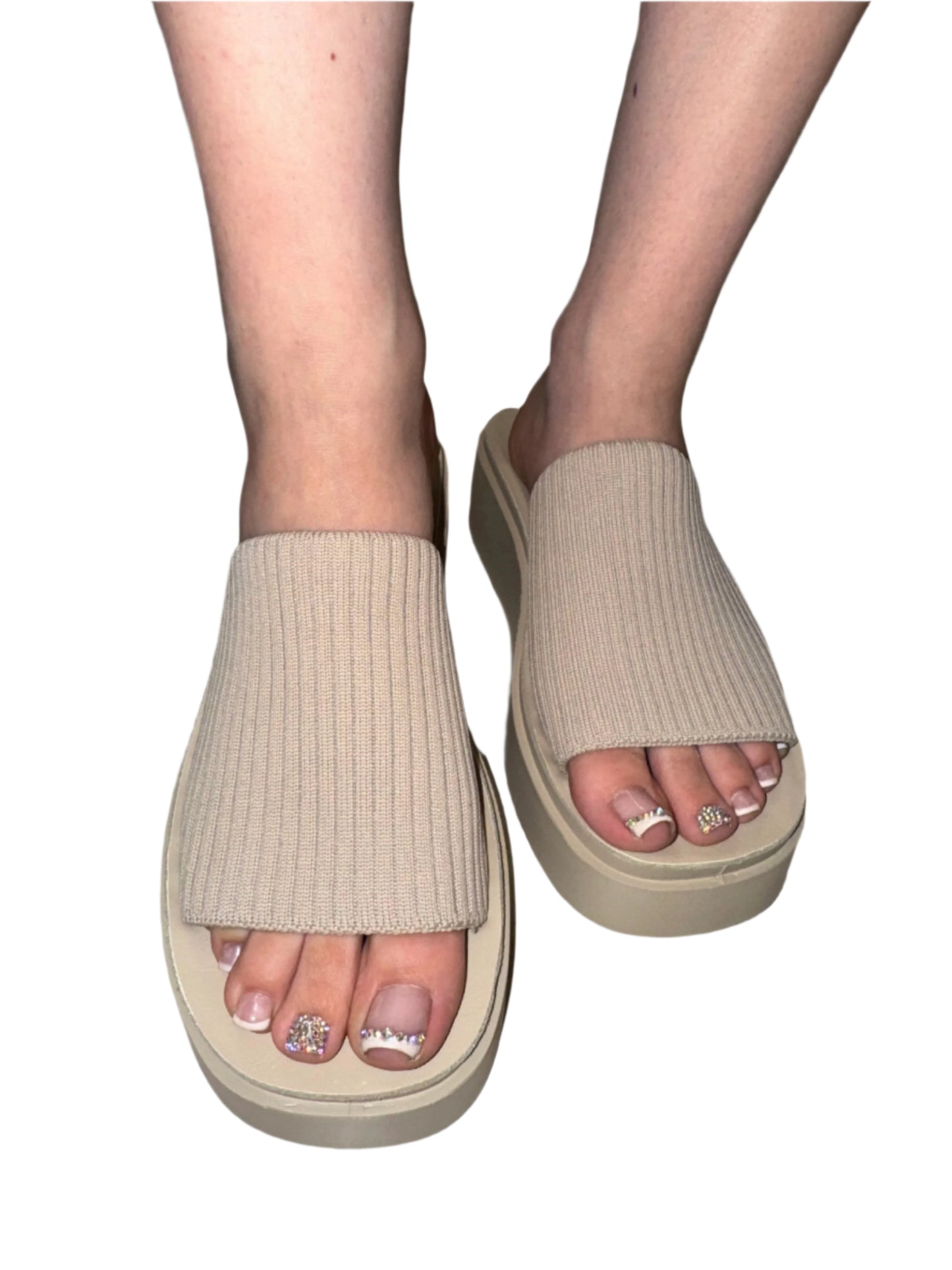 CASUAL PLATFORM SLIDE SANDAL WITH ELASTIC BAND FARLEY-S