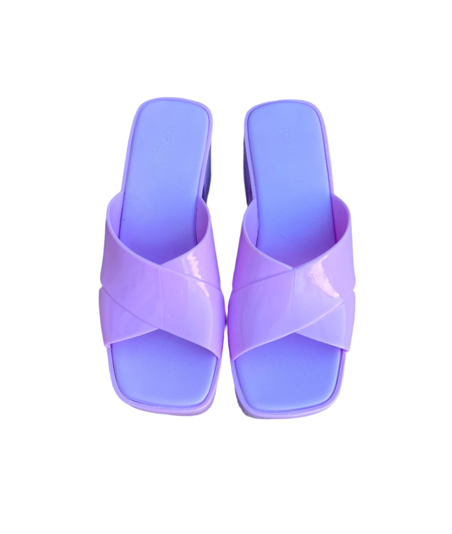 WOMENS SLIDE IN CHUNKY HEEL JELLY SANDALS