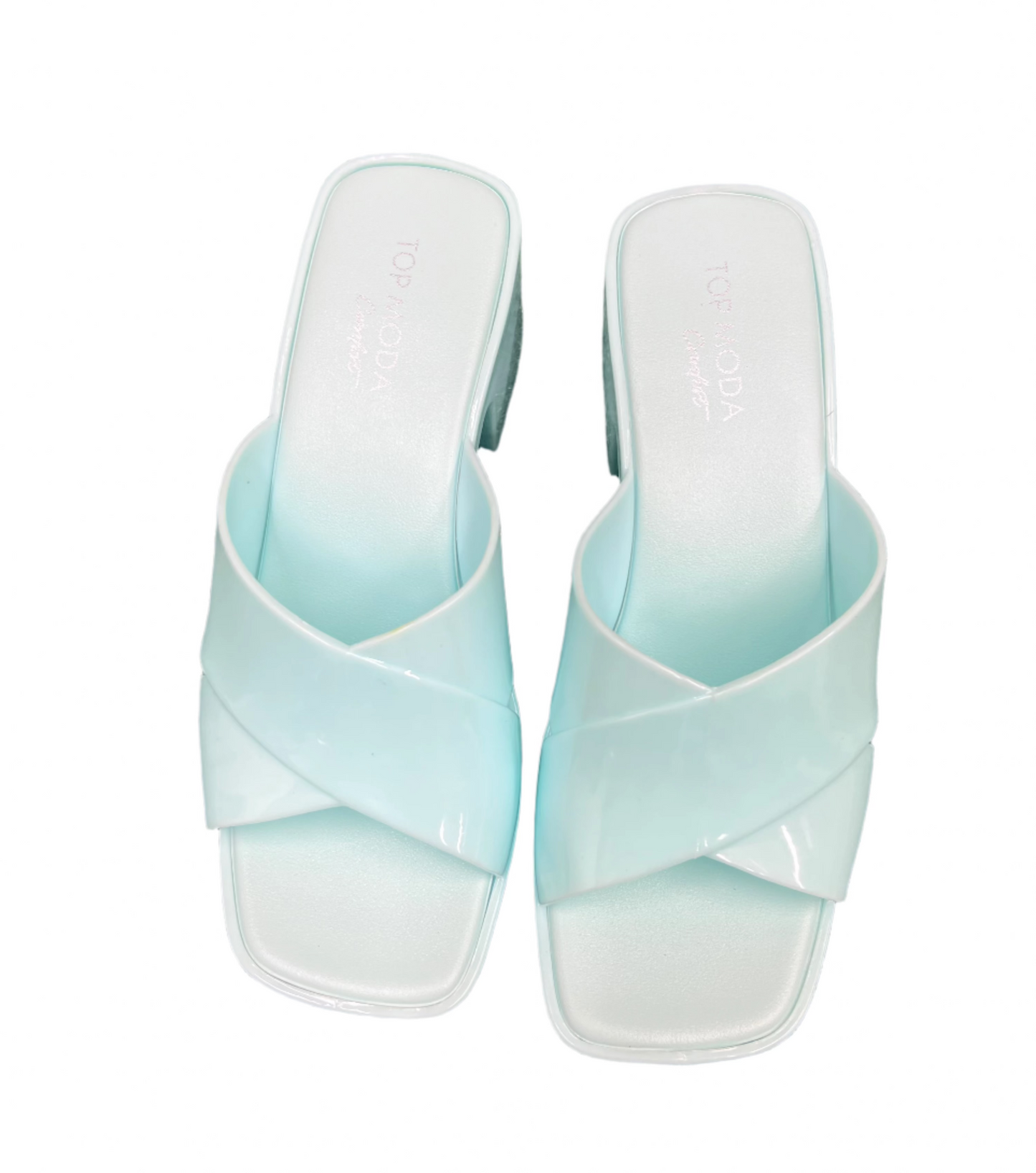 WOMENS SLIDE IN CHUNKY HEEL JELLY SANDALS