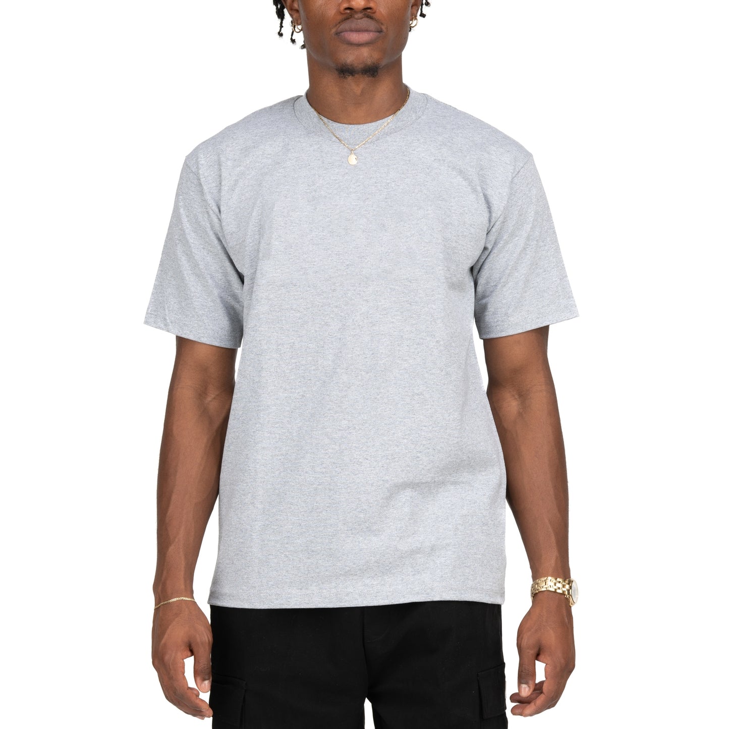 PRO CLUB MENS HEAVYWEIGHT COTTON SHORT SLEEVE CREW NECK T-SHIRT