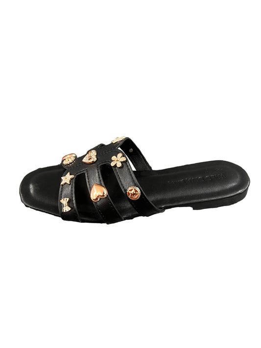 SLIDE SANDAL WITH GOLD STUDS DETAILS SUVI-01
