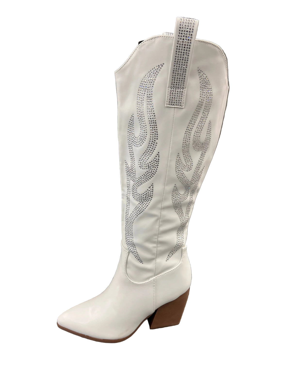 WESTERN RHINESTONE BLOCK HEEL BOOT ADALINE