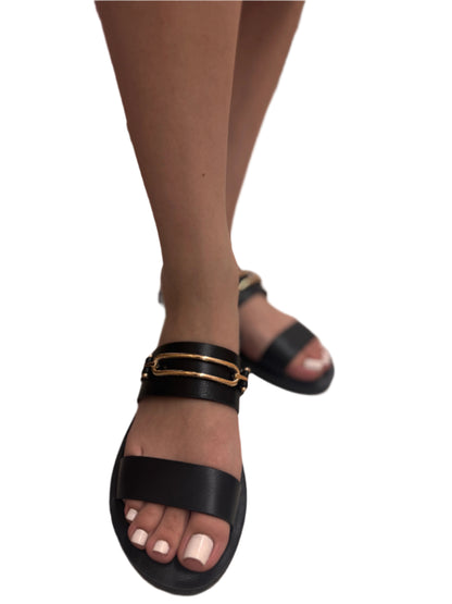 SLIDE SUMMER SANDAL WITH GOLD DETAIL SCENTS-S