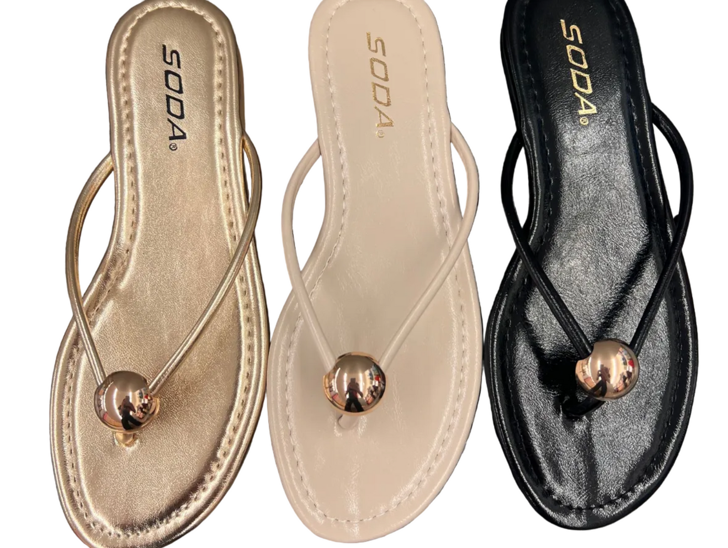 SIMPLE FLIP FLOP WITH GOLD CIRCLE ELWOOD-S