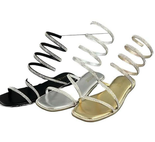 SPIRAL WRAP-UP RHINESTONE SANDAL ASPYN