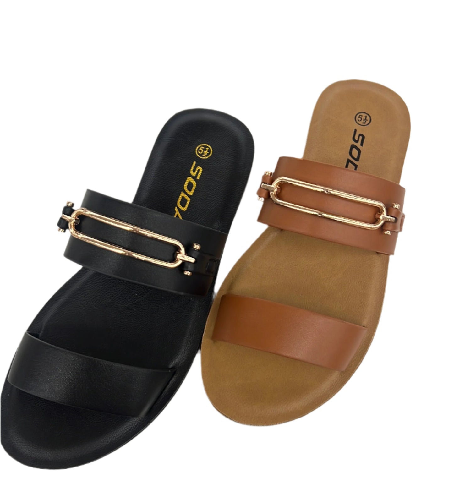 SLIDE SUMMER SANDAL WITH GOLD DETAIL SCENTS-S