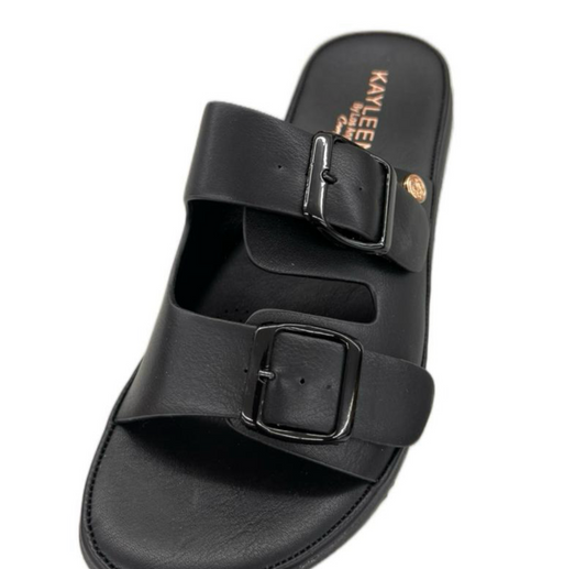 DOUBLE BUCKLE SLIDE SANDAL AUBRIE-72