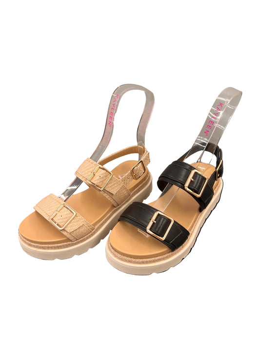 DOUBLE BUCKLE PLATFORM SANDAL BRAG-301