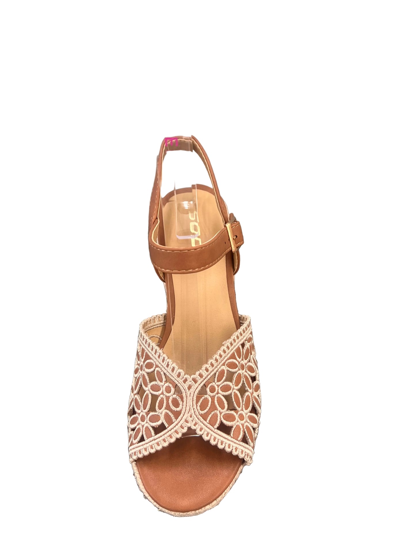 WOVEN WEDGE HEEL WITH LACEY FLOWER DETAIL KATIMA-S