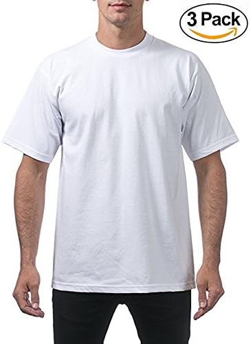 Pro Club Men's 3-Pack Heavyweight Cotton Short Sleeve Crew Neck T-Shirt