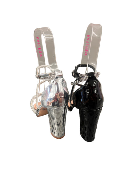 STRAPPY RHINESTONE BLOCK HEEL MACY-19