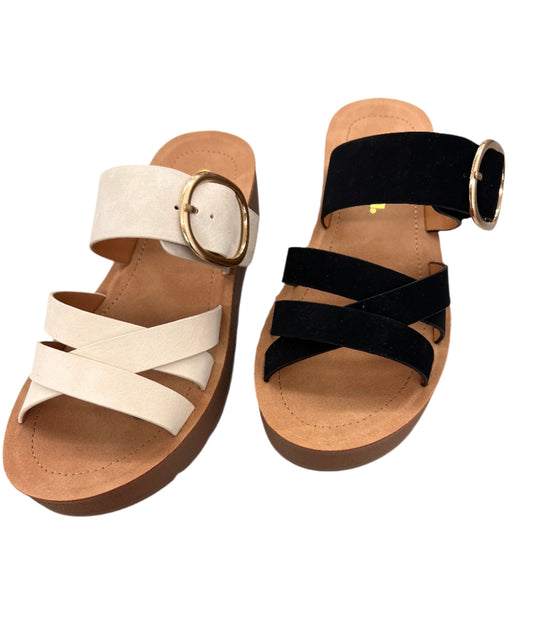 LITTLE PLATFORM SLIDE SANDALWITH A BUCKLE RESTART-SI