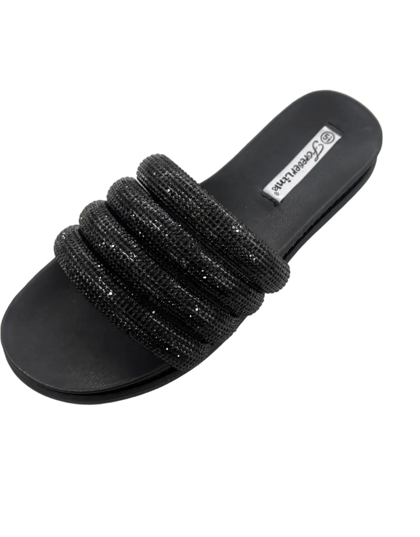 CHUNKY RHINESTONE BAND SLIDE SANDAL KILTER-64