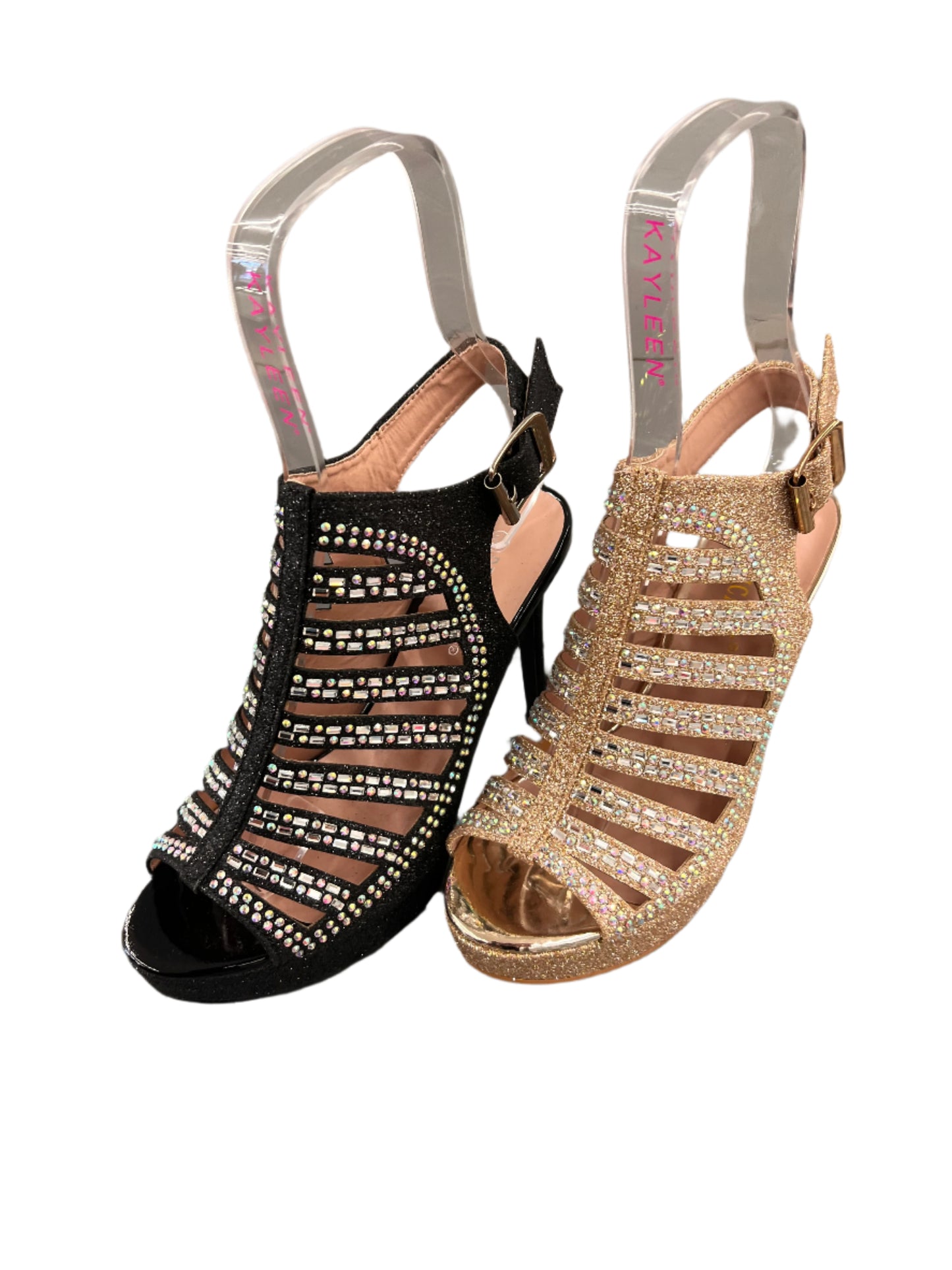 STRAPPY RHINESTONE STILETTO HEEL SYLVIE-73