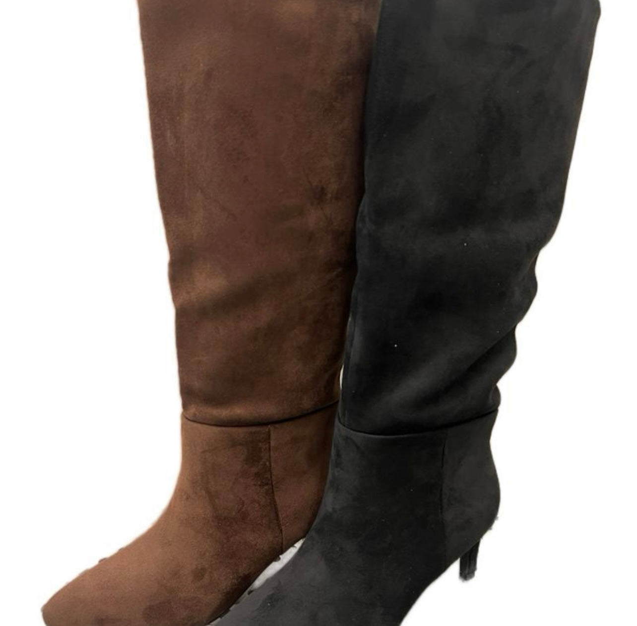 SUEDE BELOW THE KNEE KITTEN HEEL BOOT JOANNA