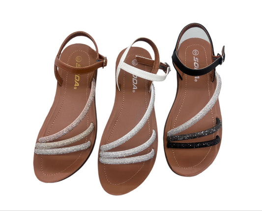 CASUAL SANDAL WITH RHINESTONE BAND DETAIL PARAGON-S