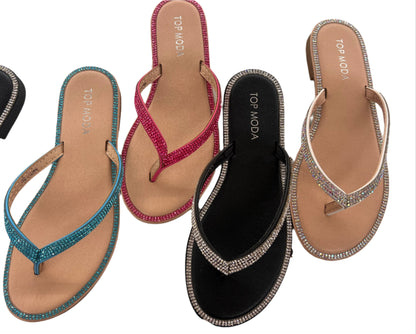 RHINESTONE FLAT SANDAL FLIP FLOP HAITI-1